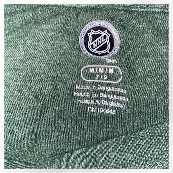 NHL Women’s Size 7/9 Green/ Orange Minnesota Wild Hockey Long Sleeve Jersey - Picture 4 of 5